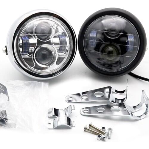 5.75/6.5" Motorcycle LED Headlight HeadLamp Bulb For Sportster Cafe Racer Bobber Motor HeadLamp Bulb DRL With Angel Ring
