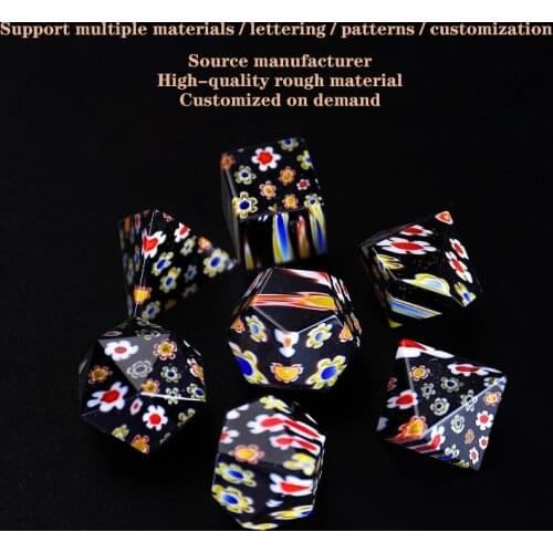 7PCS of 15-25mm Color Glass Prism Polyhedron Crystal Dice Toys Gifts Decoration Prism Glass Children Gifts Prism Lens