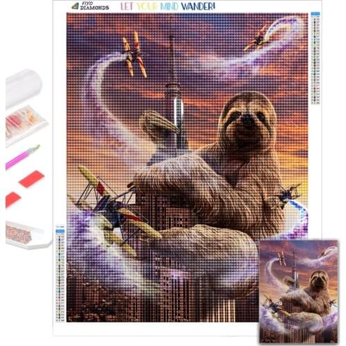 DIY 5D Diamond Embroidery Sloth New Arrival Full Square Round Drill Diamond Painting Animal Cross Stitch Kit Sale Handmade Hobby