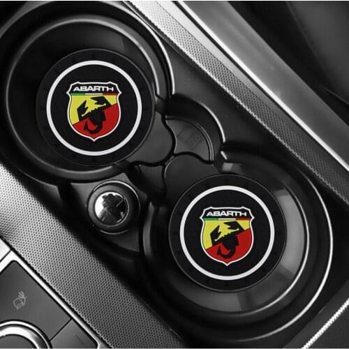 Car Cup Holder Mat Pad Anti-slip Coaster Auto Interior Accessories For Abarth Fiat Ducato 500 500L 124 Spider Coupe Panda Doblo