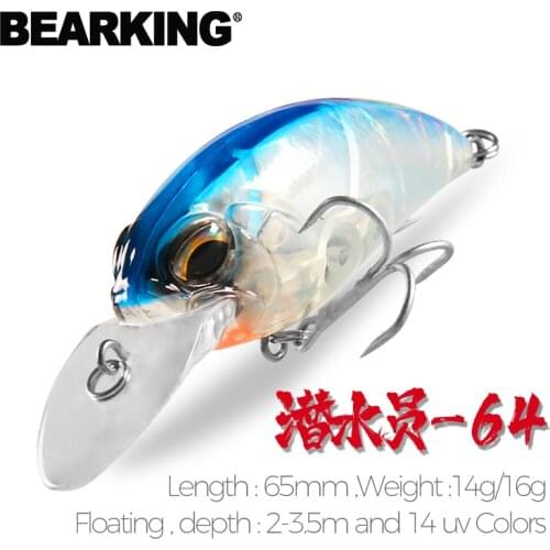 BEARKING 6.5cm 14g 16g dive 2-3.5m floating Wobblers Fishing Lures Crankbait Swimbait Hard Artificial Bait For Fishing Tackle