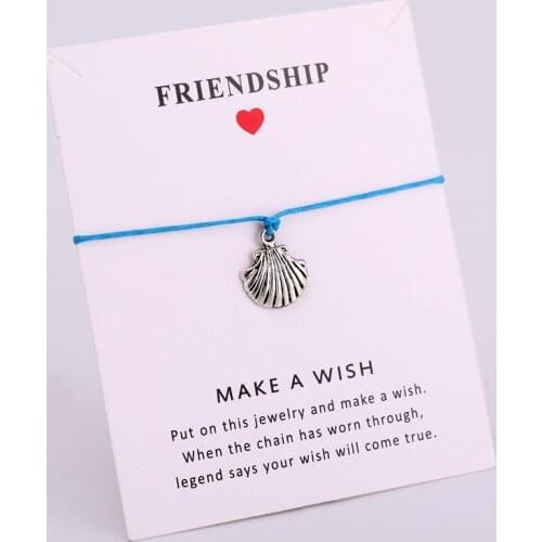 Starfish Conch Shell Charm Bracelets Dolphin Rudder Sea Turtle Tortoise Rope Chain Jewelry Women Men Unisex Christmas Gift