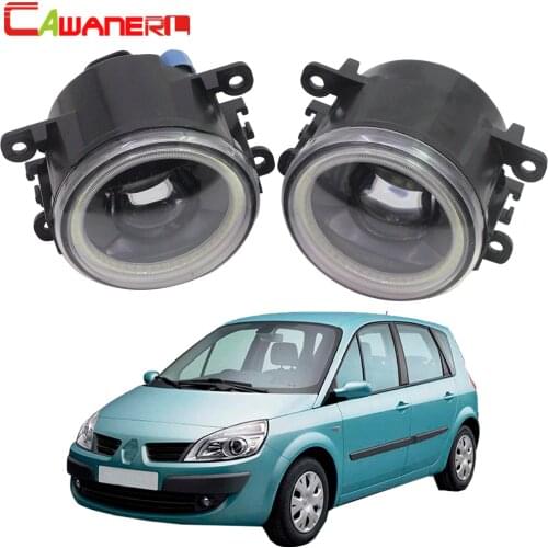Cawanerl 2 Pieces Car 4000LM LED Bulb Fog Light Angel Eye DRL Daytime Running Lamp 12V For Renault Scenic 2003-2015