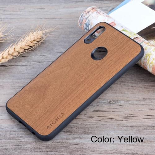 Case for Huawei P smart 2019 funda wood pattern leather skin with soft silicone phone cover for Huawei P smart 2019 case coque