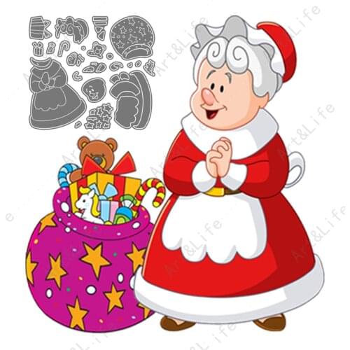 Santa Claus Christmas Grandma Set Metal Cutting Dies Stencil Scrapbooking Embossing 2021 New Christmas Craft Stamps and Dies