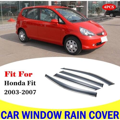 For Honda Fit Car 2003-2007 Window Deflectors Wind Deflector Sun Guard Rain Vent Visor Cover Trim Accessories car rain shield