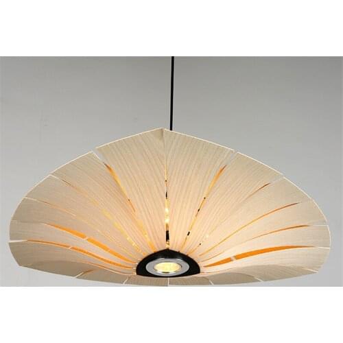 Dia60/70cm Large Oak Cherry Bark Wooden Luster Led Rustic Lighting Pendant Lamp Modern Decoration Chinese Home Fixtures