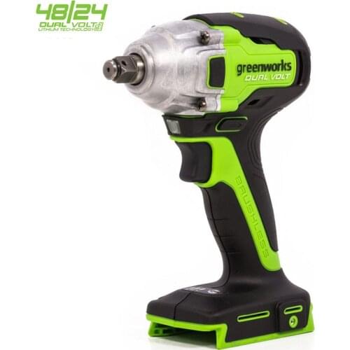 Greenworks 48/24V DUAL-VOLT 1/2 inch Cordless Brushless Electric Wrench Impact Wrench Socket Wrench 400N.m