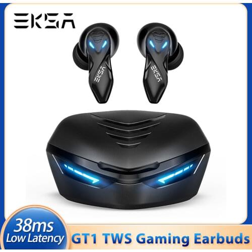 EKSA GT1 TWS Gaming Headset Earbuds 38ms Low Latency Music/Game Dual Mode Bluetooth 5.0 Wireless Gaming Earphone Voice Assistant