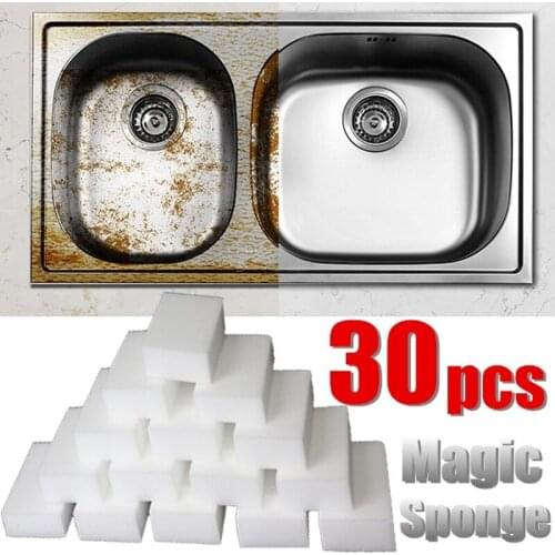 30Pcs 100*60*20mm White Magic Sponge Melamine Sponge Cleaner Cleaning Sponge for Kitchen Office Bathroom Cleaning Accessory Tool