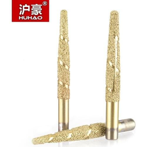 HUHAO 1PC Stone Carving Router Melt - melting CNC Stone Carving Router Bit Deep Relief Lettering Granite Diamond Engraving Tool