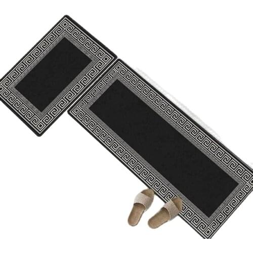 Rugs For Living Room New Chinese Style Kitchen Mat Black Stripe Pattern Decor Long Carpets Home Bedroom Bedside Area Floor Mat