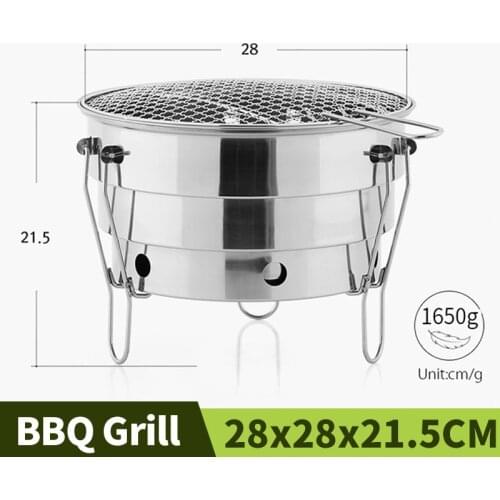 Mini Grills Barbecue BBQ Portable Stainless Steel Folding Camping Charcoal Stoves Fire Pit Outdoor With Baking Net Accessories
