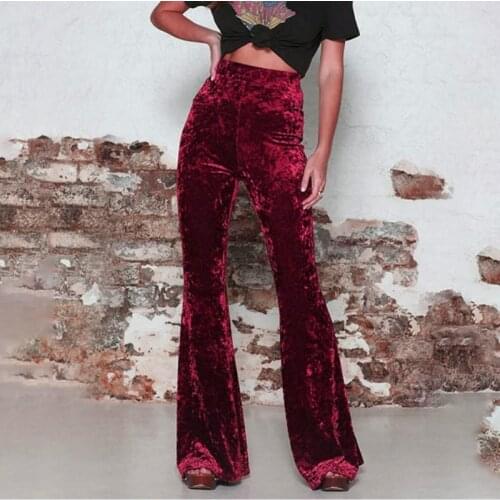Fashion Solid Color High Waist Wide Leg Pants AutumnTrousers Casual Loose Flare Pants