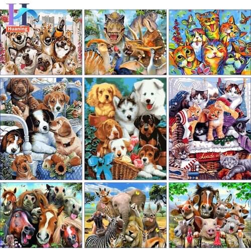 Oil Painting By Numbers For Adults Animals HandPainted Paints By Number Canvas Painting Kits 80x100cm DIY Gift Home Decor