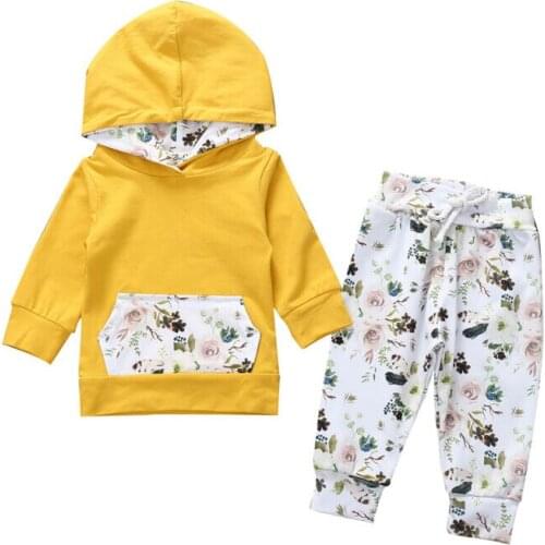 Toddler Girl Clothes Casual Baby Kid Girl Boy Infant Clothes Long Sleeve Hooded Tops +Pants Toddler 2pcs Outfit Tracksuit