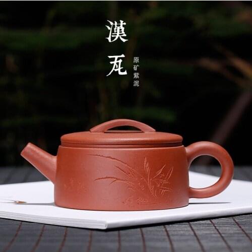 Original mine old purple clay Hanwa large mouth pot engraving medium and low-grade pot wholesale customization
