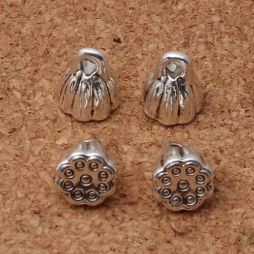 20pcs/lot Retro Tibetan Silver Zinc Alloy Lotus Charms 10x8mm Handmade Women Dangle Earrings Findings DIY Jewelry Make Bracelets