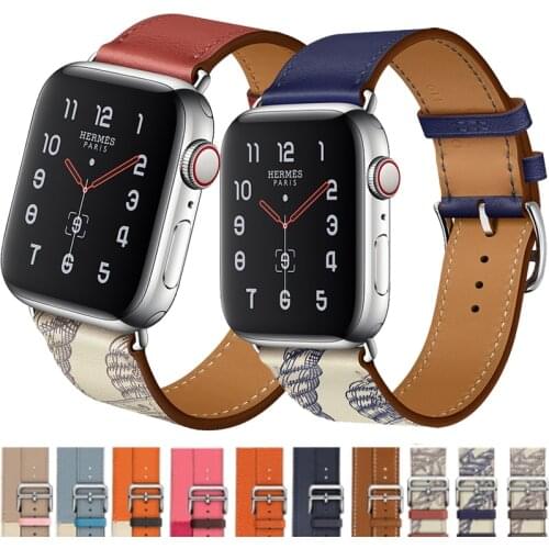Strap for Apple watch band 42mm 38mm Single tour Leather bracelet wrist watchband Iwatch series 5/4/3/2/1 44mm 40mmAccessories