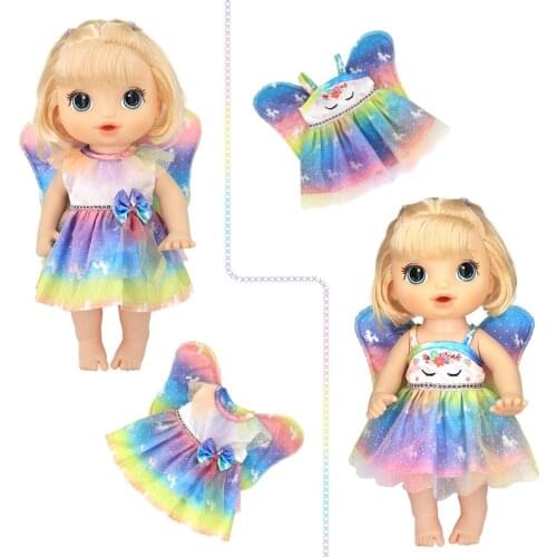 12 Inch 30cm Baby Doll Unicorn Dress Children Birthday Gift Mini Rubber Doll Clothes