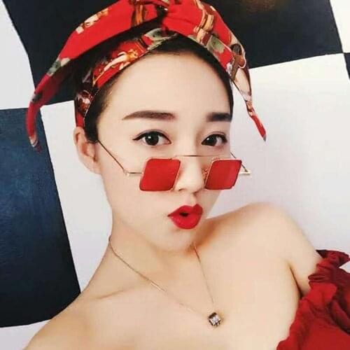 Samjune Brand Sunglasses Women Fashion Red Yellow Blue Clear Lens Sun glasses for Women Square Metal Male UV400 oculos de sol