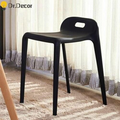 Nordic Minimalism Plastic Stool Dining Chairs Modern Restaurant Dining Rooms Furniture Living Room Bedroom Plastic Dining Stool