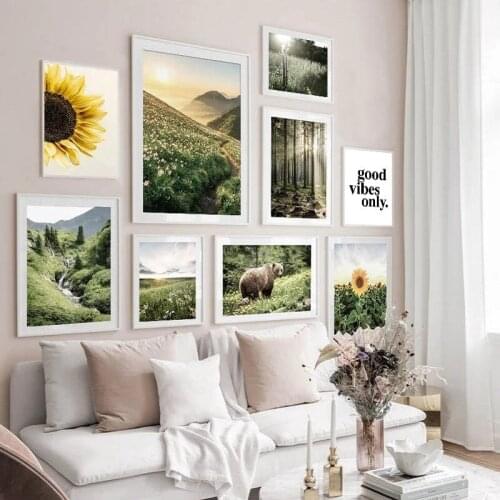 Nordic Nature Scenery Picture Wall Art Canvas Painting Modern Sunflower Landscape Posters And Prints For Scandinavian Home Decor