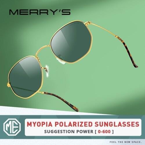 MERRYS DESIGN Men Women Classic Polarized Square Myopia Sunglasses For Driving Fishing Anti-reflective UV400 S8812