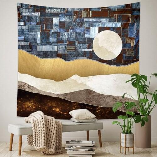 Sun Moon scenery home art tapestry psychedelic scene Bohemian decorative yoga mat Mandala sofa blanket bed sheet