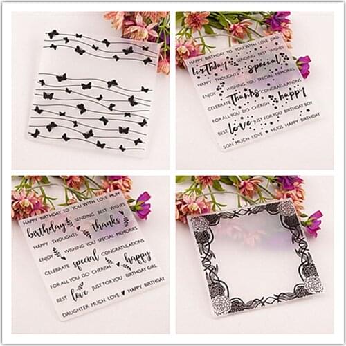 WYSE Word Flower Plastic Embossing Folders Background for DIY Card Making Scrapbooking Paper Decoration Craft Supplies