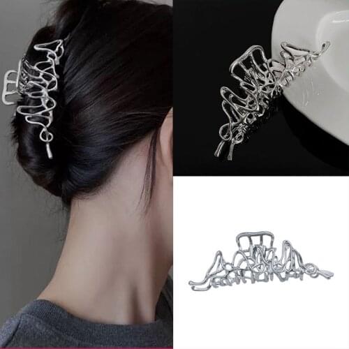 2021 Woman Novelty Irregular Hairpins Punk Style Metal Silvery Hair Claws Barrettes Women Hair Accessories Hair Clips Hairgrip