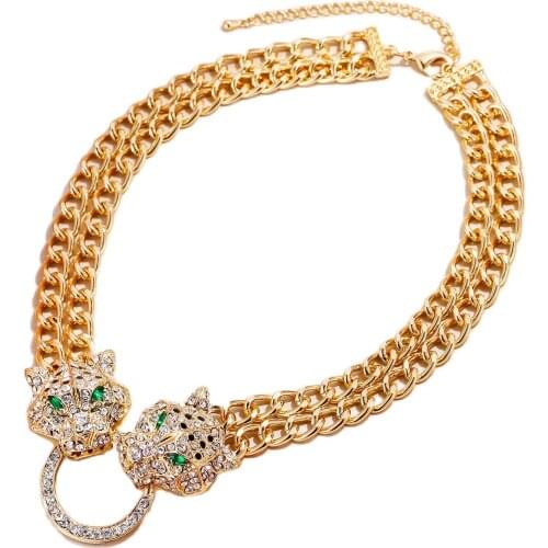 Tuliper чокер Panther Choker Necklace Collier Femme 2020Iced Out Chain Statement Pendant Women Leopard Animal Jewelry Collares