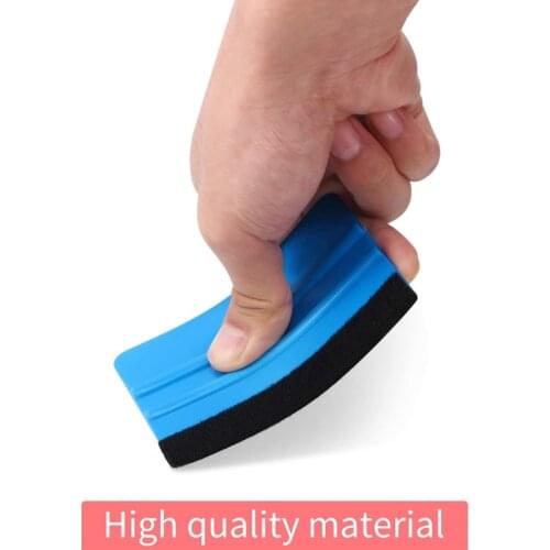 1pc Auto Styling Vinyl Carbon Fiber Window Ice Remover Cleaning Wash Car Scraper With Felt Squeegee Tool Film Wrapping 10x8cm