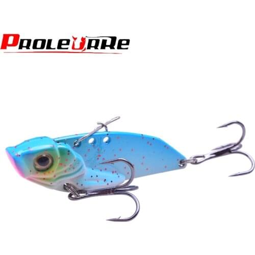 1Pcs Metal Winter VIB Fishing Lure 4.8cm 9.5g Vivid Vibrations Spoon Fishing Bait Bass Artificial Hard Bait Cicada Pesca Tackle