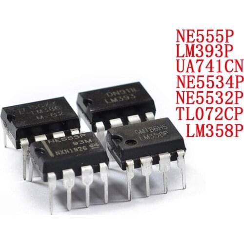 10PCS NE555P LM393P UA741CN NE5534P NE5532P TL072CP LM358P NEW ic DIP8
