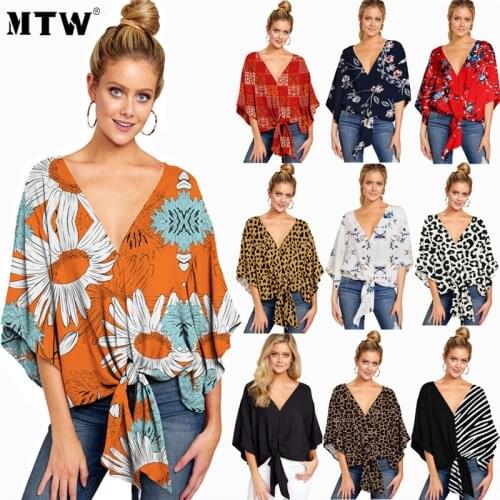 5XL Plus Size Women Floral Print Shirt Summer White Shirts 2020 Casual Loose V-neck 3/4 Sleeve Tops Elegant Office Blouses