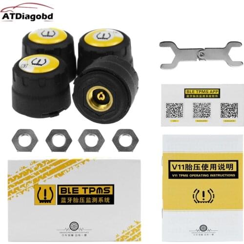 Car Tire Pressure Sensor Tool Bluetooth 4.0 With Android iOS BLE TPMS Universal External Alarm Tire Pressure Sensors