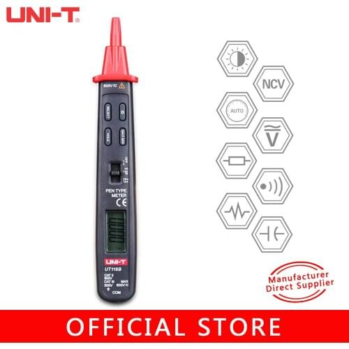 UNI-T UT118B Digital Multimeter 3000 Pen Type, With Non-contact ACV/DCV Handheld Capacitance Resistance Electronic Tester