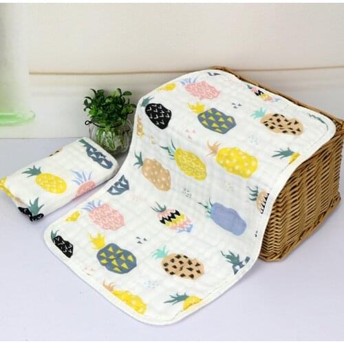 Baby Towel Cotton 6 layers Gauze 30*50CM Newborn Infant Cartoon Face Hand Bathing Bib Handkerchief Baby Stuff Baby Tawel Washed