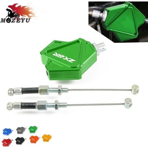 For Kawasaki ZX6R ZX-6R 2000-2016 2015 2004 2005 2006 2007 Motorcycle CNC Aluminum Stunt Clutch Lever Easy Pull Cable System