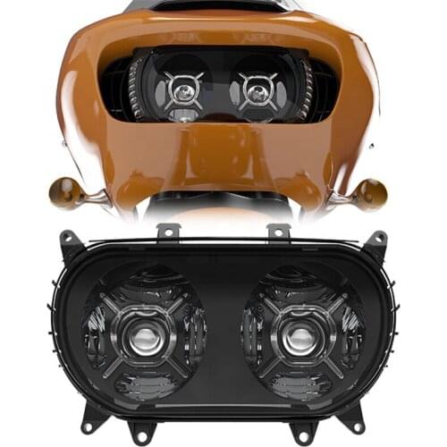 For Road Glide Headlight Led White DRL Dual Headlamp For Road Glide Motorcycle Front Driving Lights