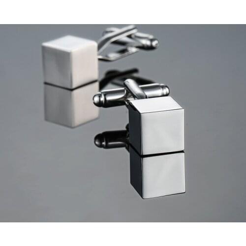 French Shirt Fashion Cufflinks for Mens Brand Cuff links Buttons gun silvery cube Classic High Quality 2018 New Arrival Jewelry