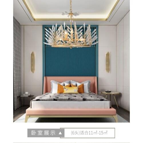 American country crystal chandelier living room light luxury French bedroom lamp post modern restaurant crystal lamp