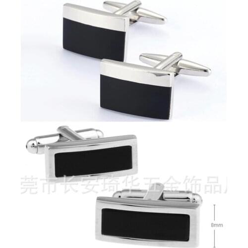 10pair Classic Black Rectangle Enamel Cufflinks Business Style Cuff Links Mens Jewelry Accessory Wholesale