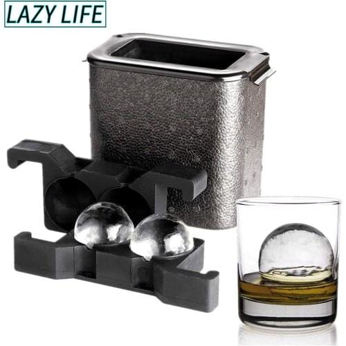 Crystal Clear Ice Ball Maker - Ice Ball Spherical Whiskey Tray Mould Maker (Bubble-Free, 2-Cavity 2.35" Mold,An Ice Tong