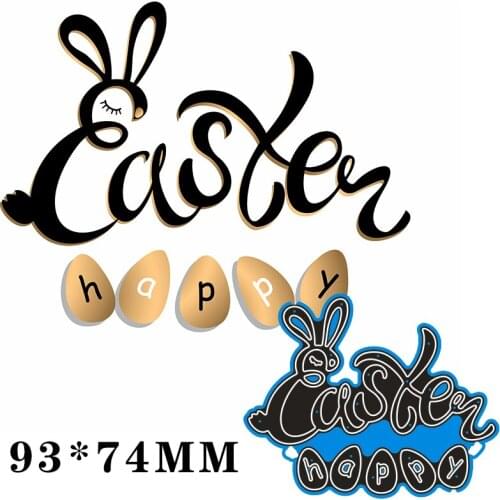 93*74mm creative happy easter letter New Metal Cutting Dies for decor card DIY Scrapbooking stencil Paper Album template Dies