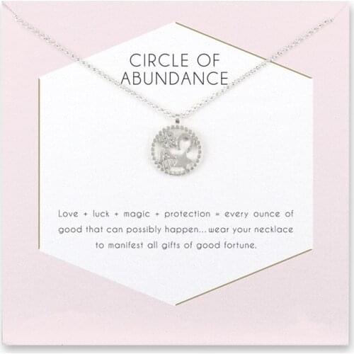 12pcs Fashion Jewelry circle of abundance pendant necklace For Women