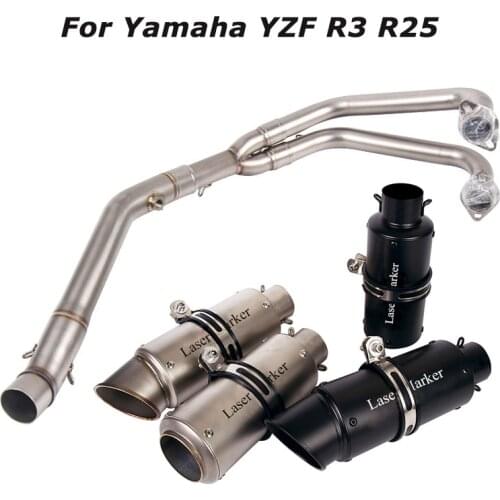 Motorcycle Exhaust Whole System Short Escape Muffler Tube Front Header Link Pipe for Yamaha YZF-R3 R25