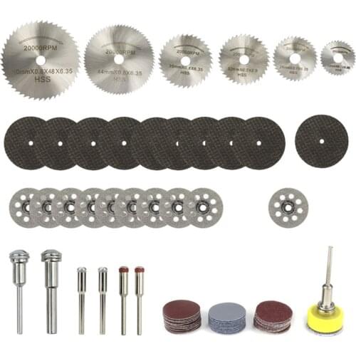 83Pcs Cutting Wheel Set 1/8 Inch Handle Diamond Cutting Wheel, Mini HSS Saw Blade, Resin Cutting Disc Combined Tool Holder Kit