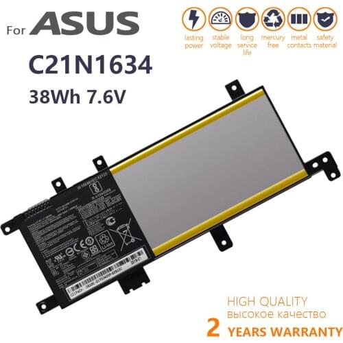 Genuine C21N1634 Laptop Battery for Asus Vivobook R542UR R542UR-GQ378T FL5900L FL8000L X542U A580U X580U X580B V587U batteria